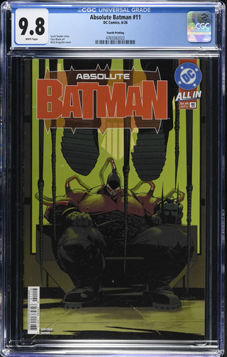 Absolute Batman #11 (6/26) Graded CGC 9.8 Fourth Printing front cover