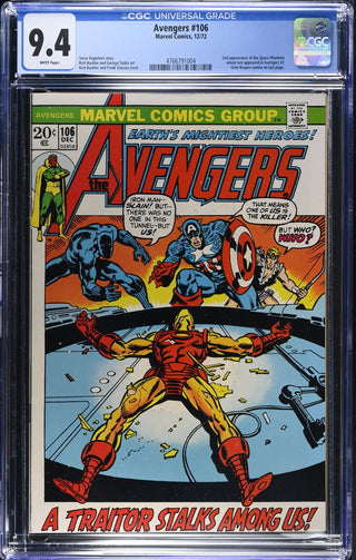 Avengers #106 (12/72) Graded CGC 9.4 front cover
