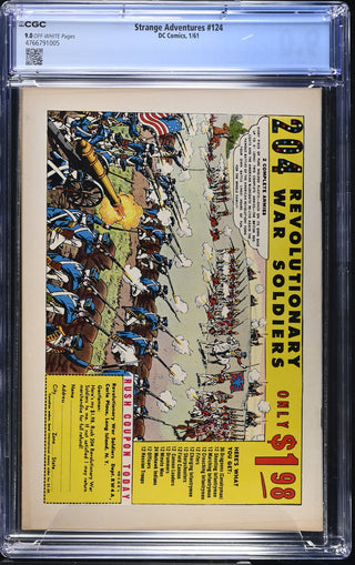 Strange Adventures #124 (1/61) Graded CGC 9.0 back cover