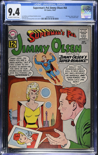Superman's Pal Jimmy Olsen #64 (10/62) Graded CGC 9.4 front cover
