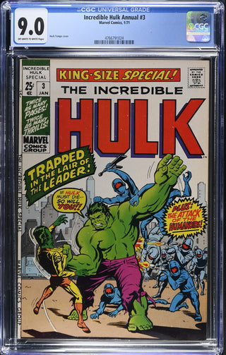 Incredible Hulk Annual #3 (1/71) Graded CGC 9.0 front cover