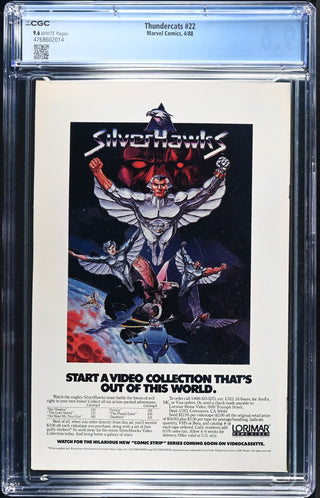 Thundercats #22 (4/88) Graded CGC 9.6 back cover