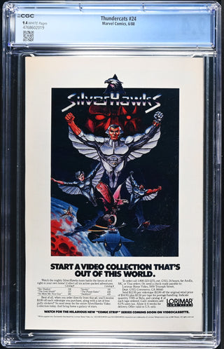 Thundercats #24 (6/88) Graded CGC 9.4 back cover