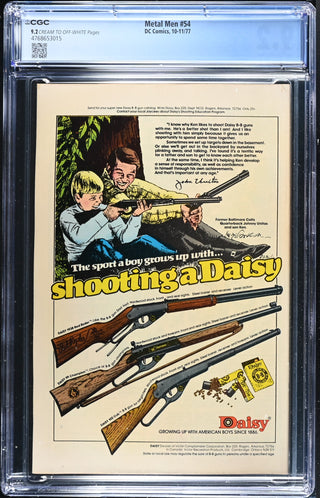 Metal Men #54 (10-11/77) Graded CGC 9.2 back cover