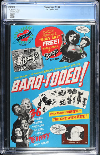 Showcase '93 #7 (7/93) Graded CGC 9.8 back cover
