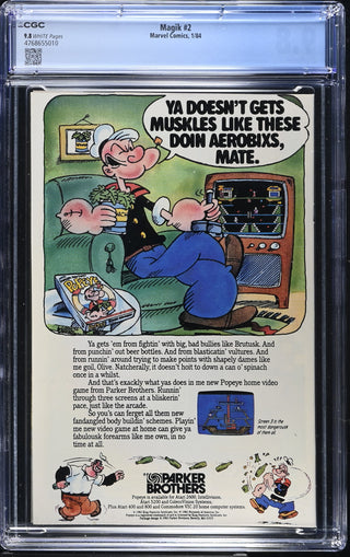 Magik #2 (1/84) Graded CGC 9.8 back cover