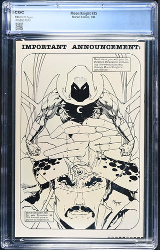 Moon Knight #35 (1/84) Graded CGC 9.8 back cover