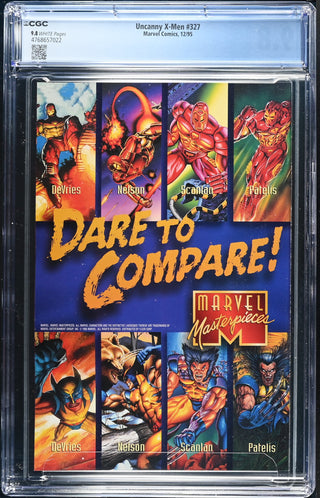Uncanny X-Men #327 (12/95) Graded CGC 9.8 back cover