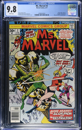 Ms. Marvel #2 (2/77) Graded CGC 9.8 front cover