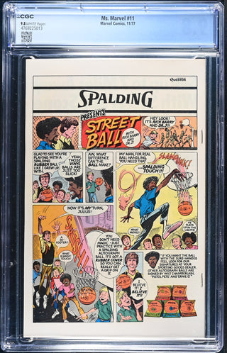 Ms. Marvel #11 (11/77) Graded CGC 9.8 back cover