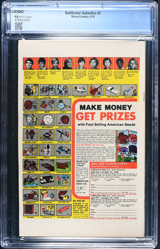 Battlestar Galactica #2 (4/79) Graded CGC 9.8 back cover
