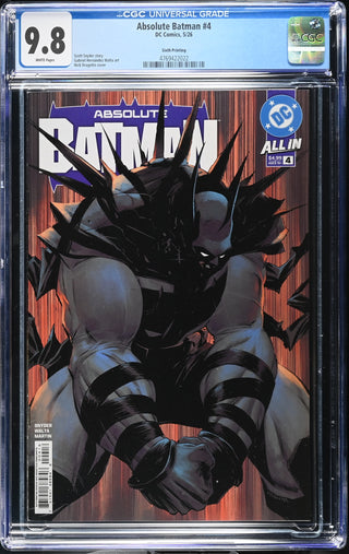 Absolute Batman #4 (5/26) Graded CGC 9.8 Sixth Printing front cover