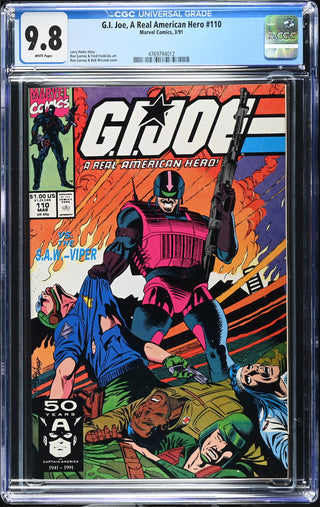 G.I. Joe, A Real American Hero #110 (3/91) Graded CGC 9.8 front cover