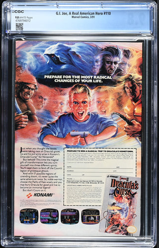 G.I. Joe, A Real American Hero #110 (3/91) Graded CGC 9.8 back cover