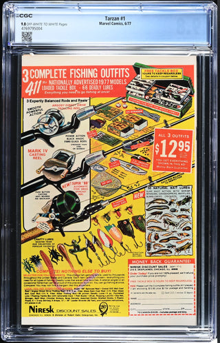 Tarzan #1 (6/77) Graded CGC 9.8 back cover