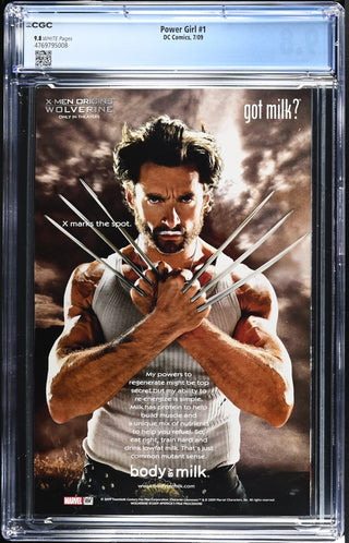 Power Girl #1 (7/09) Graded CGC 9.8 back cover