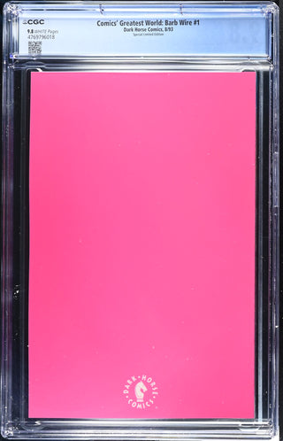 Comics' Greatest World: Barb Wire #1 (8/93) Graded CGC 9.8 Special Limited Edition back cover