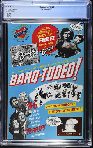 Showcase '93 #7 (7/93) Graded CGC 9.2 back cover