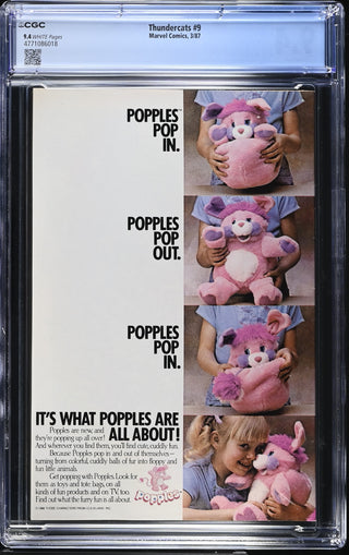 Thundercats #9 (3/87) Graded CGC 9.4 back cover