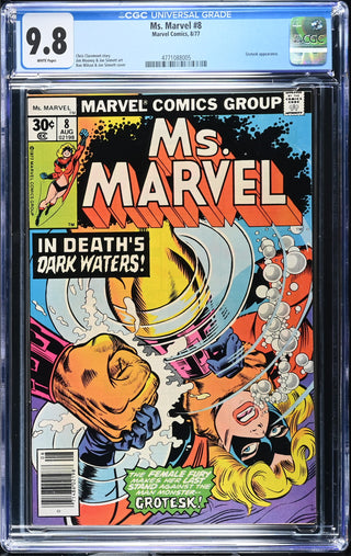 Ms. Marvel #8 (8/77) Graded CGC 9.8 front cover