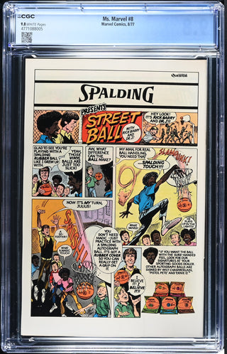 Ms. Marvel #8 (8/77) Graded CGC 9.8 back cover