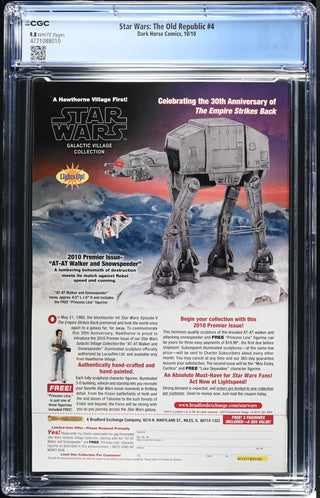 Star Wars: The Old Republic #4 (10/10) Graded CGC 9.8 back cover