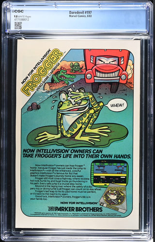 Daredevil #197 (8/83) Graded CGC 9.8 back cover