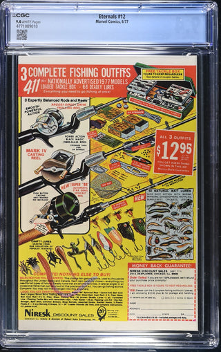Eternals #12 (6/77) Graded CGC 9.4 back cover
