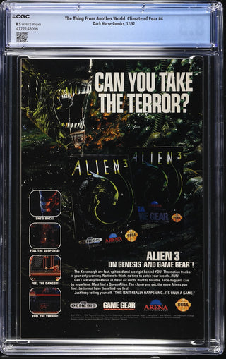 The Thing From Another World: Climate of Fear #4 (12/92) Graded CGC 8.5 back cover