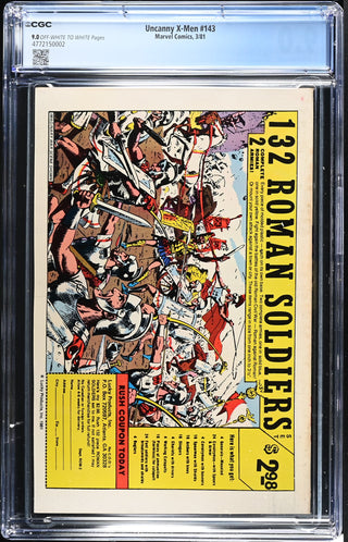 Uncanny X-Men #143 (3/81) Graded CGC 9.0 back cover