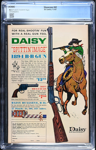 Showcase #42 (1-2/63) Graded CGC 8.5 back cover