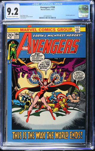 Avengers #104 (10/72) Graded CGC 9.2 front cover
