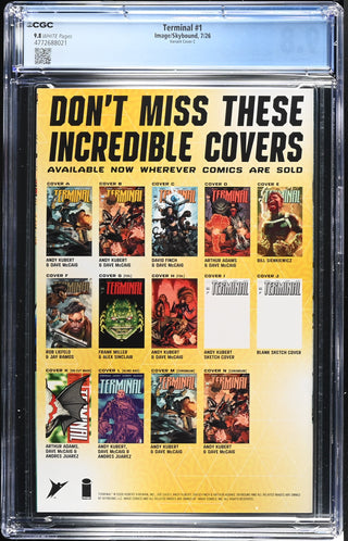 Terminal #1 (7/26) Graded CGC 9.8 Variant Cover C back cover