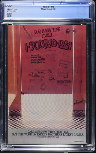 What If? #46 (8/84) Graded CGC 9.8 back cover