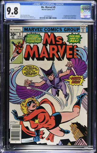 Ms. Marvel #9 (9/77) Graded CGC 9.8 front cover
