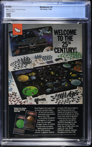 Manhunter #5 (11/88) Graded CGC 9.4 back cover