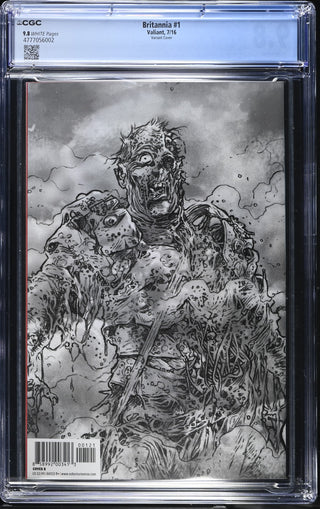 Britannia #1 (7/16) Graded CGC 9.8 Variant Cover back cover