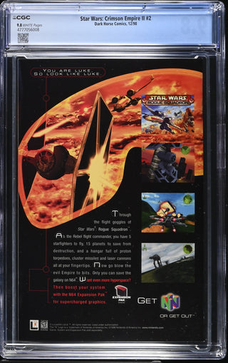 Star Wars: Crimson Empire II #2 (12/98) Graded CGC 9.8 back cover