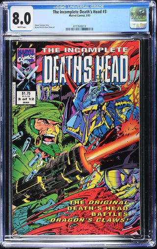 The Incomplete Death's Head #3 (3/93) Graded CGC 8.0 front cover