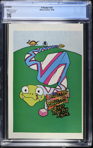 X-Factor #33 (10/88) Graded CGC 9.8 back cover