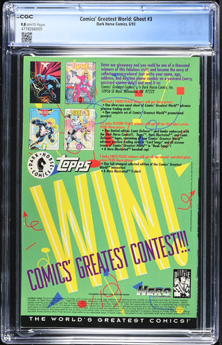 Comics' Greatest World: Ghost #3 (6/93) Graded CGC 9.8 back cover