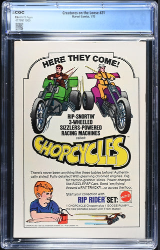 Creatures on the Loose #21 (1/73) Graded CGC 9.6 back cover