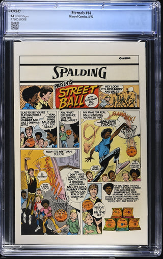 Eternals #14 (8/77) Graded CGC 9.6 back cover
