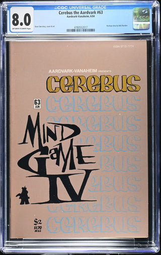 Cerebus the Aardvark #63 (6/84) Graded CGC 8.0 front cover
