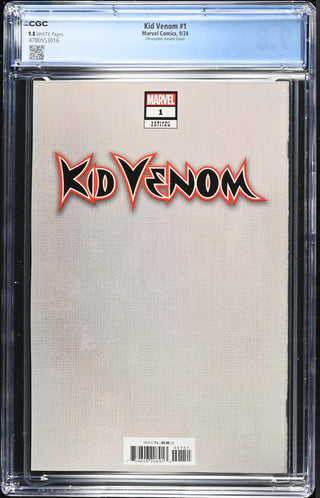 Kid Venom #1 (9/24) Graded CGC 9.8 Christopher Variant Cover back cover