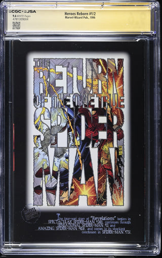 Heroes Reborn #1/2 (1996) Graded CGC 9.6 back cover