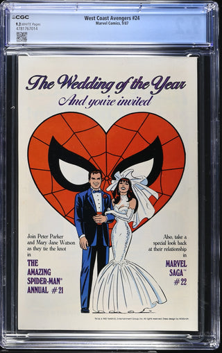 West Coast Avengers #24 (9/87) Graded CGC 9.2 back cover