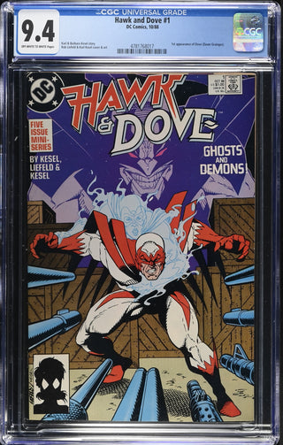 Hawk and Dove #1 (10/88) Graded CGC 9.4 front cover