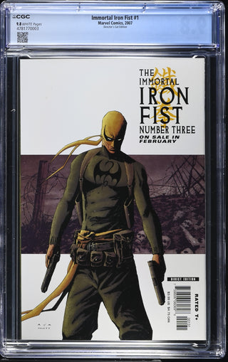 Immortal Iron Fist #1 (2007) Graded CGC 9.8 Director's Cut Edition back cover