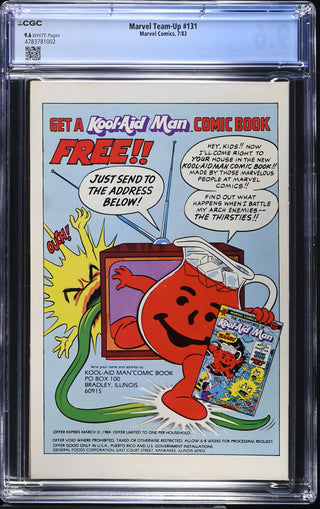 Marvel Team-Up #131 (7/83) Graded CGC 9.6 back cover